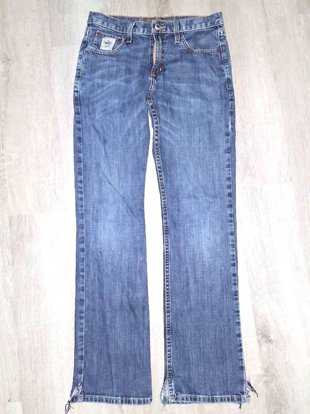 Cinch Boot Cut Jeans Distressed Denim Women's Size 29x32 Western Cowgirl Rodeo